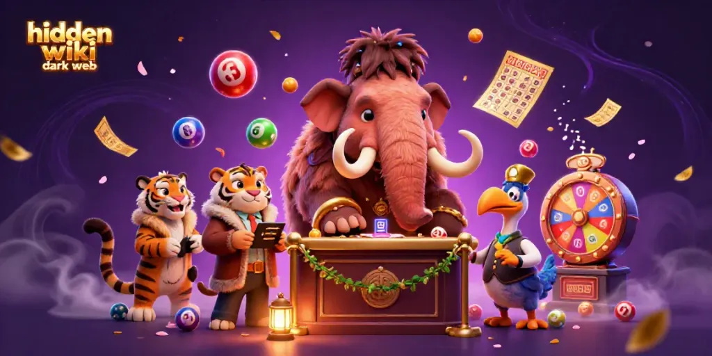 Spin the lucky lottery balls with the hidden wiki dark web in this vibrant 3D casino scene.