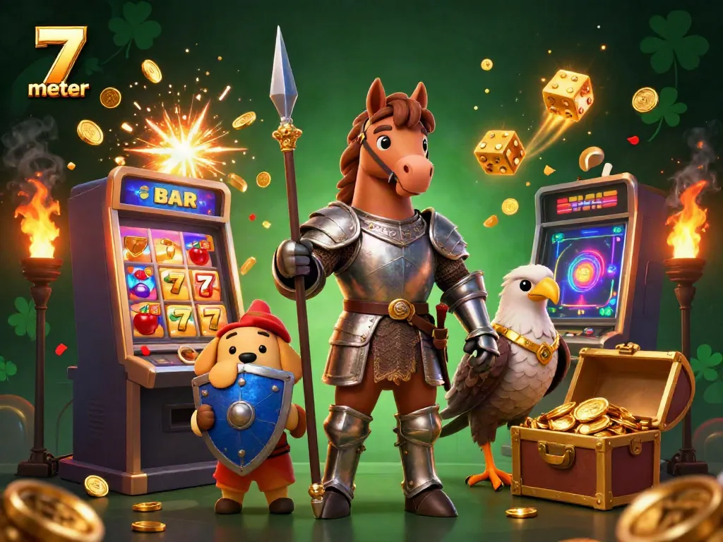 Experience thrilling slots at 7 meter with our heroic knights and jackpot symbols in a vibrant casino