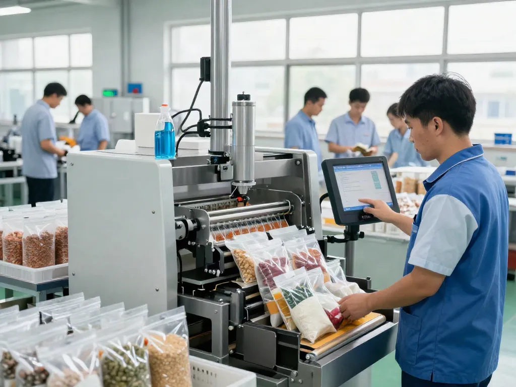 Automated bagging solutions in action, showcasing efficient filling and sealing in a clean packaging facility.