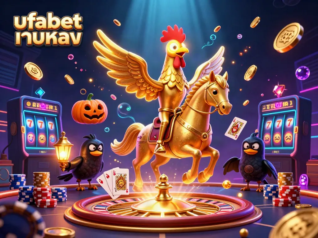 Experience thrilling gameplay at ufabet เว็บตรง with a colorful, vibrant midnight casino scene.