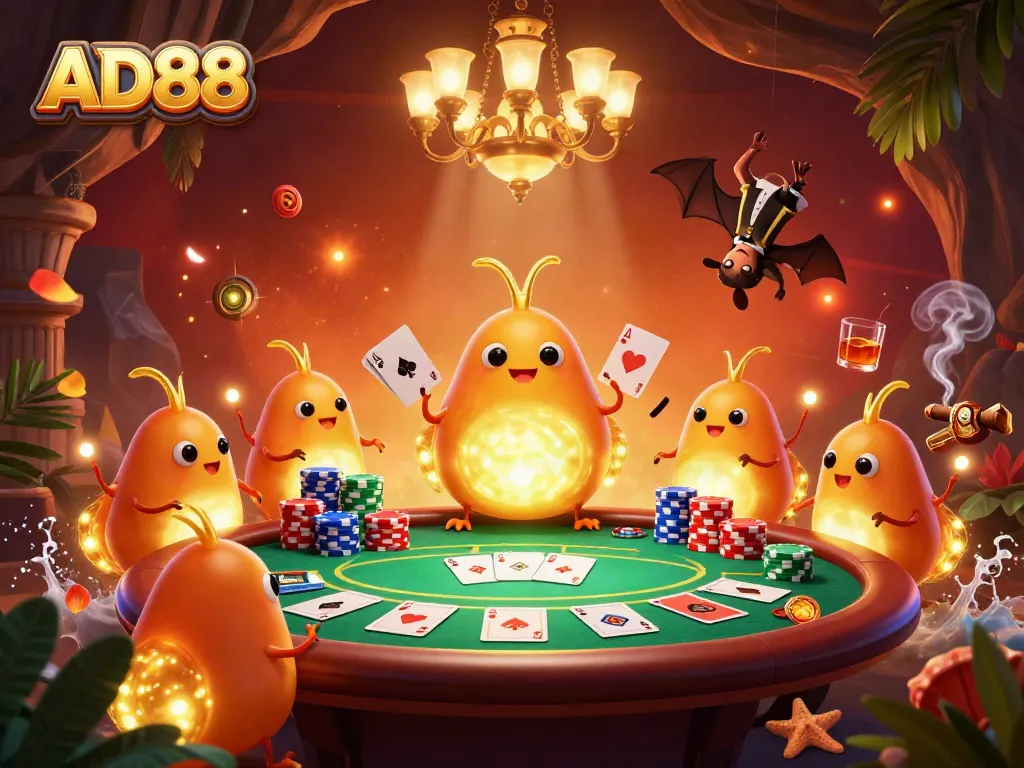 Experience thrilling gameplay at AD88 with glowing creatures lighting the casino