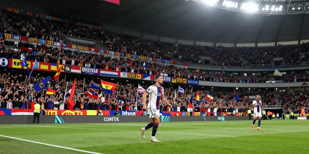 TOP10ตำนานนักเตะ showcase with legendary player in action at vibrant football stadium.