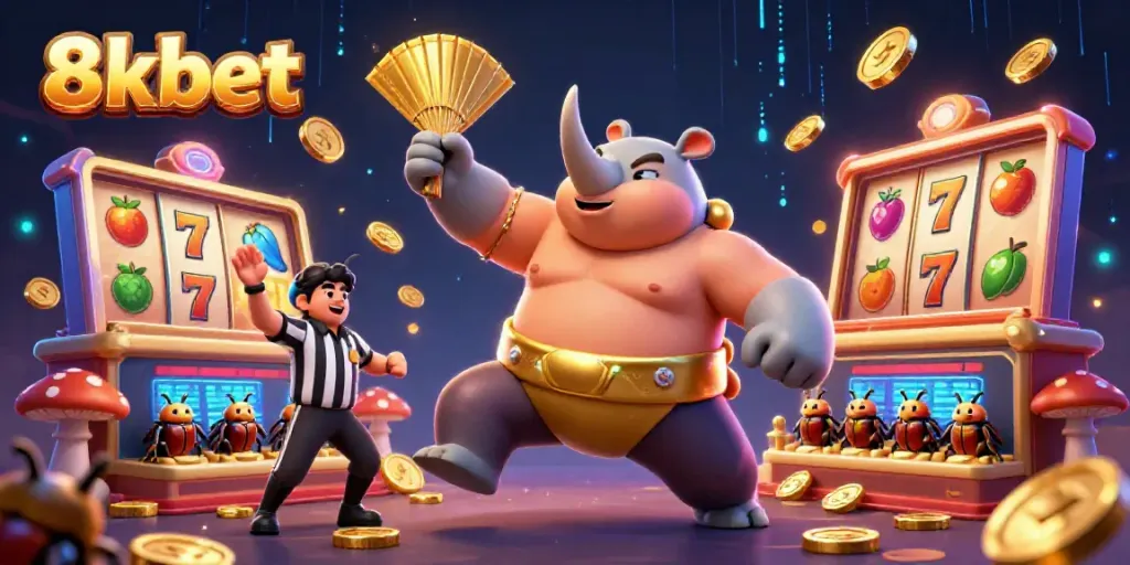 Experience thrilling gameplay with 8xbet as a beetle champion wins big, sending coins flying.