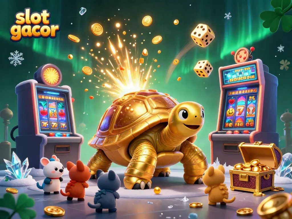 Experience the excitement of slot gacor with this vibrant 3D casino illustration.