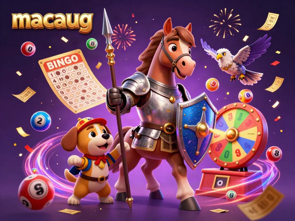 Experience the thrill of gaming with macaugg as medieval characters celebrate, surrounded by dynamic gambling elements.